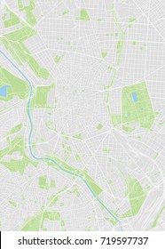 Madrid Colored Vector Map