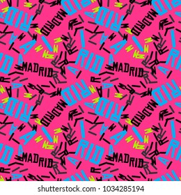 Madrid creative pattern. Digital design for print, fabric, fashion or presentation.