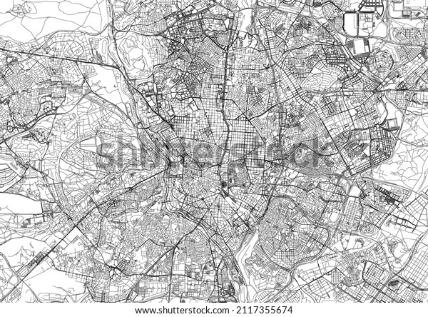 마드리드 전체 벡터 지도 스톡 벡터(로열티 프리) 2117355674 | Shutterstock