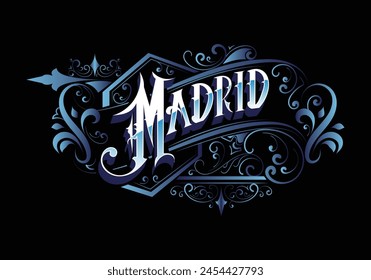 MADRID lettering custom style design