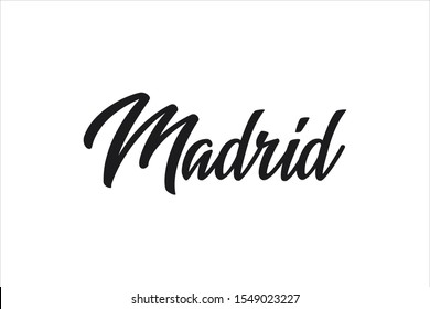 Madrid lettering on white background