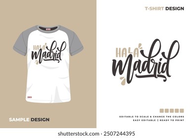 Diseño de camiseta con letras de Madrid