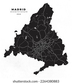 Madrid map vector poster flyer