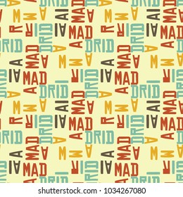 Madrid seamless pattern. Creative design for various backgrounds.