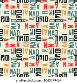 Madrid seamless pattern. Creative design for various backgrounds.