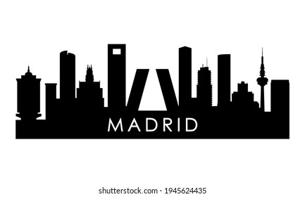 Madrid Skyline Silhouette Black Madrid City Stock Vector (royalty Free 