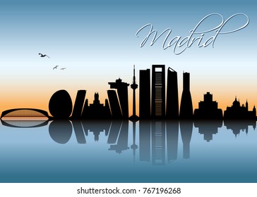 Madrid skyline - Spain - vector illustration