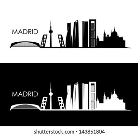 Black_madrid_silhouette_skyline_vector Images, Stock Photos & Vectors ...