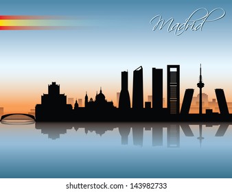 Madrid skyline - vector illustration