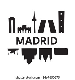 Madrid skyline. Vector illustration. Original design for souvenirs