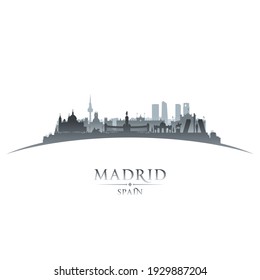 Madrid Spain city skyline silhouette. Vector illustration