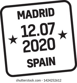 MADRID, SPAIN mail delivery stamp