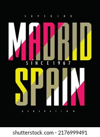 Madrid Spain typography design t-shirt print vector illustration 