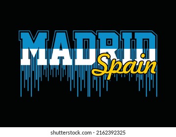 Madrid spain, typography graphic design, for t-shirt prints, vector illustration