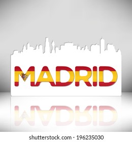 Madrid Spain vector design. City skyline silhouette illustration.