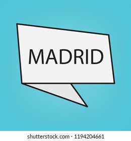 Madrid word on a sticker- vector illustration