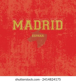 Madrid-Espana Vintage typography college varsity Madrid Espana slogan print for graphic tee t shirt or sweatshirt - Vector