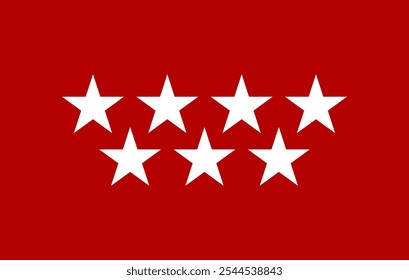 A bandeira de Madrid representa a sua rica história e significado cultural. Esta comunidade autônoma central espanhola é conhecida por sua vida urbana vibrante, patrimônio e pontos de referência