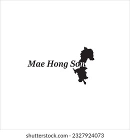 Mae Hong Son map and black lettering design on white background