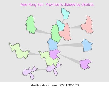 Mae Hong Son. Province is divided by districts.