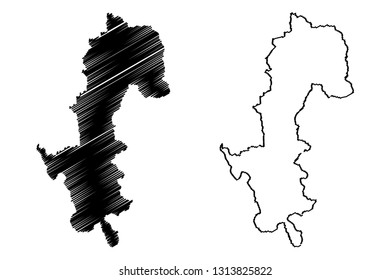 Mae Hong Son Province (Kingdom of Thailand, Siam, Provinces of Thailand) map vector illustration, scribble sketch Mae Rong Son map