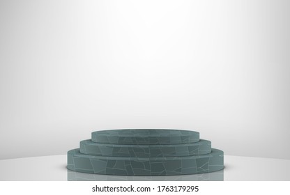 maeble podium in the white studio room	