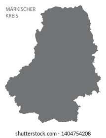 Maerkischer Kreis grey county map of North Rhine-Westphalia DE