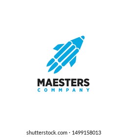 Maesters, rocket logo simple pencil