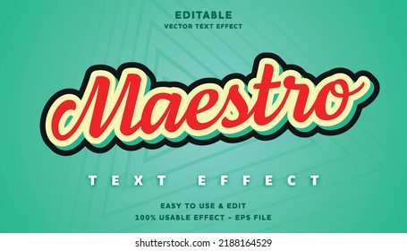 Maestro Editable Text Effect With Modern And Simple Style, Usable For Logo Or Campaign Title