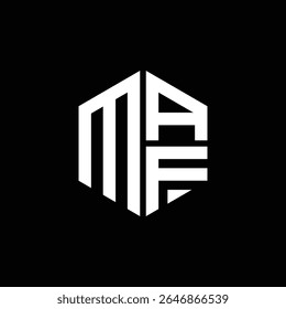 Logotipo MAF ícone MAF monograma MAF letra MAF minimalista Círculo plana Design de logotipo abstrato moderno exclusivo.