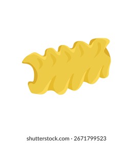 Mafalda corta flat doodle illustration. Hand drawn graphic print of short macaroni Mafaldine pasta type. Vector food element of Italian cuisine