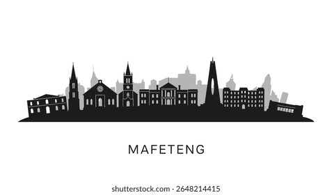 Mafeteng Lesotho Skyline Vector Silhouette.