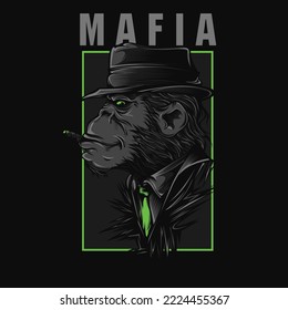 Mafia Ape - Monkey vector design