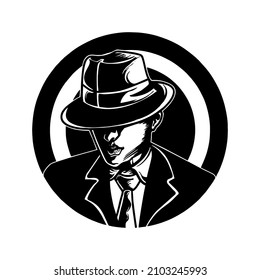 Mafia Character Logo Design vector illustration