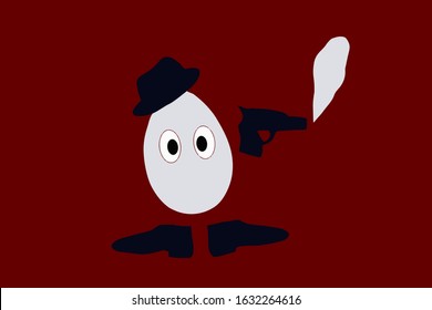 mafia concept image. Egg character