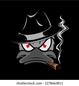 mafia duck mascot logo