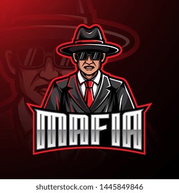 Mafia esport mascot logo gaming design
