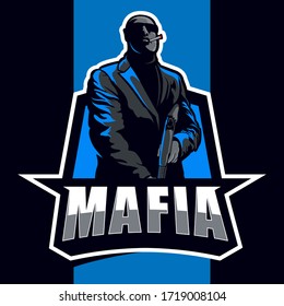diseño del logotipo del vector de apoyo de mafia