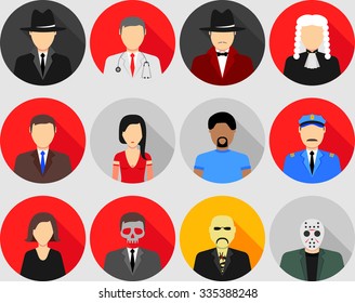 Mafia game characters set