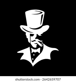the mafia godfather logo design silhouette vector