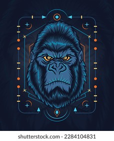 Mafia gorilla head vector illustration