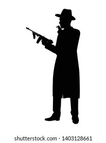 Mafia Gun Silhouette Vector Stock Vector (Royalty Free) 1403128661 ...