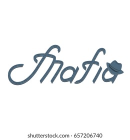 Mafia handwriting. Text with a texture. Men's Hat