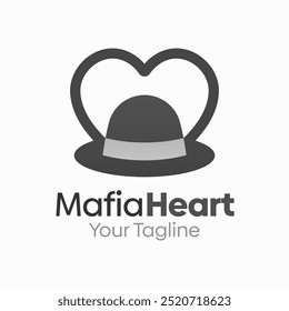 Design-Vorlage für Mafia-Herz-Logos. Gut für Unternehmen, Agentur, Gemeinschaft und Organisation