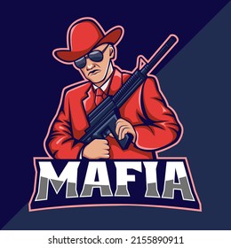 Mafia Holding Rifle Esport Logo Mascot Stock Vector (Royalty Free ...