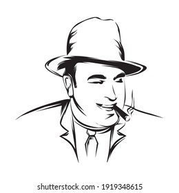 ILUSTRACIÓN DE VECTORES LINEART DE MAFIA, LOGO DE MAFIA