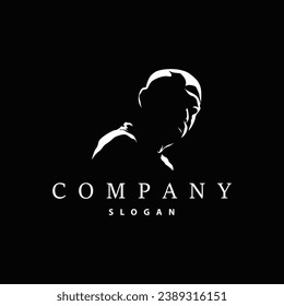 Mafia Logo, Man Silhouette Tuxedo Suit Detective Design Background With Simple Line