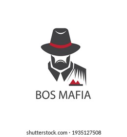 logotipo mafia ilustración vectorial del hombre en sombrero