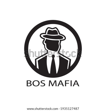 mafia logo vector illustration of man in hat