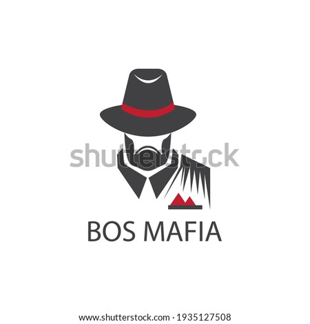 mafia logo vector illustration of man in hat